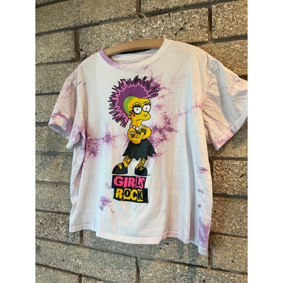 The Simpsons Girls Rock Tie-Dye Graphic T-Shirt M - Picture 2 of 5